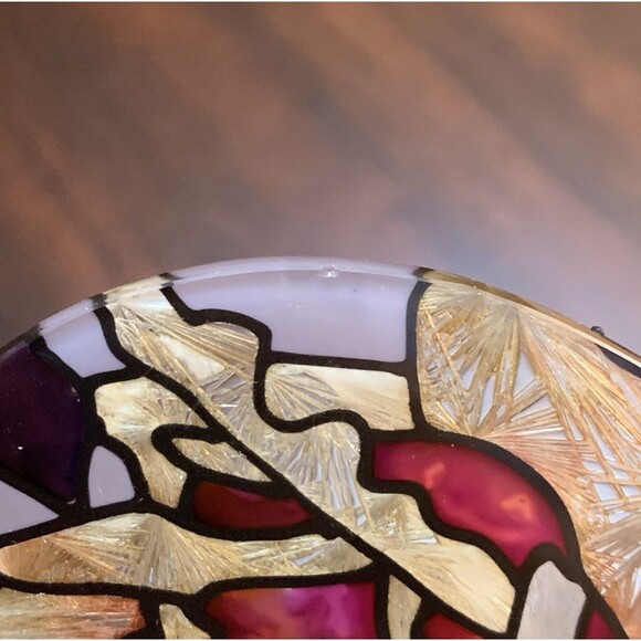 Joan Baker Stained Glass Heart Candle Holder Praise Him Religious Sun Catcher - Picture 3 of 12
